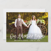 Het Manuscript van de borstel Ons avontuur begint  Bedankkaart (Voorkant)