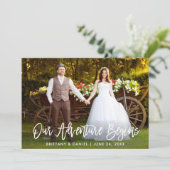 Het Manuscript van de borstel Ons avontuur begint  Bedankkaart (Staand voorkant)