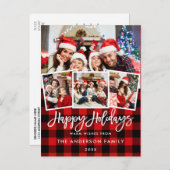 Het Manuscript van de borstel Prettige feestdagen  Briefkaart (Voorkant / Achterkant)