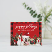 Het Manuscript van de borstel Prettige feestdagen Briefkaart (Staand voorkant)