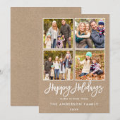 Het Manuscript van de borstel Prettige feestdagen  Feestdagenkaart (Voorkant / Achterkant)