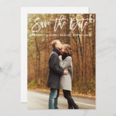 Het Manuscript van de borstel sparen de Datum de K Save The Date (Voorkant / Achterkant)