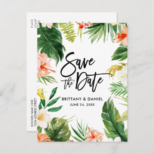 Het Manuscript van de borstel sparen de Datum Trop Briefkaart (Voorkant / Achterkant)