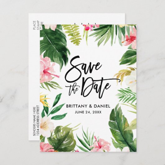 Het Manuscript van de Borstel sparen de Datum Trop Briefkaart (Voorkant / Achterkant)