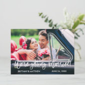 Het Manuscript van de borstel sparen de Datum wij  Save The Date (Staand voorkant)