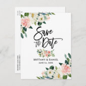 Het Manuscript van de borstel sparen de Witte Flor Aankondigingskaart (Voorkant / Achterkant)