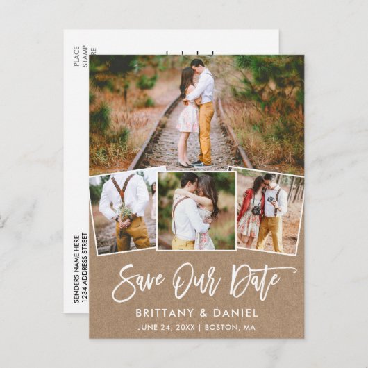 Het Manuscript van de borstel sparen Onze Datum 4 Briefkaart (Voorkant / Achterkant)