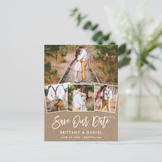 Het Manuscript van de borstel sparen Onze Datum 4 Briefkaart (Staand voorkant)