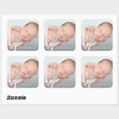 Het Manuscript van de Borstel van de hoop met Foto Vierkante Sticker (Vel)