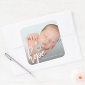 Het Manuscript van de Borstel van de hoop met Foto Vierkante Sticker (Envelop)