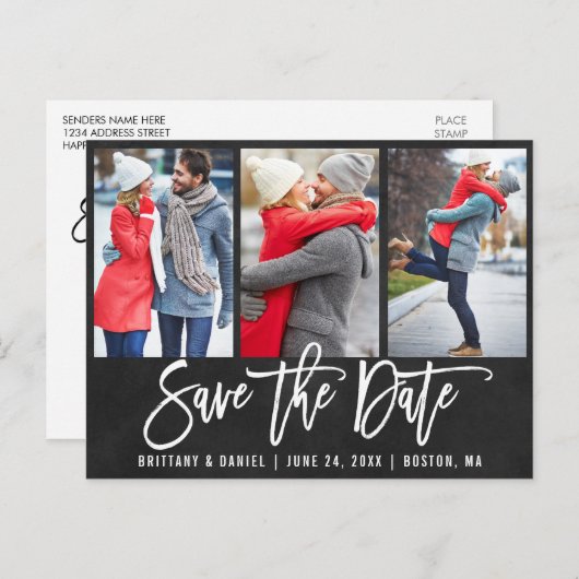 Het Manuscript van de Borstel van het Chalkboard 3 Briefkaart (Voorkant / Achterkant)