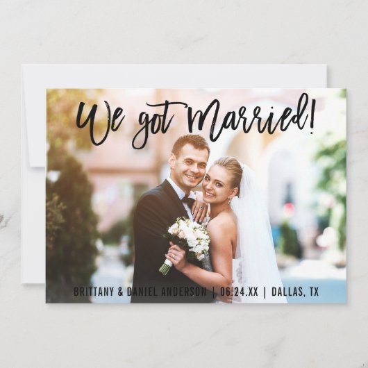 Het Manuscript van de borstel wij trouwde met paar Aankondiging (Voorkant)