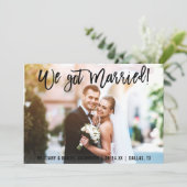 Het Manuscript van de borstel wij trouwde met paar Aankondiging (Staand voorkant)