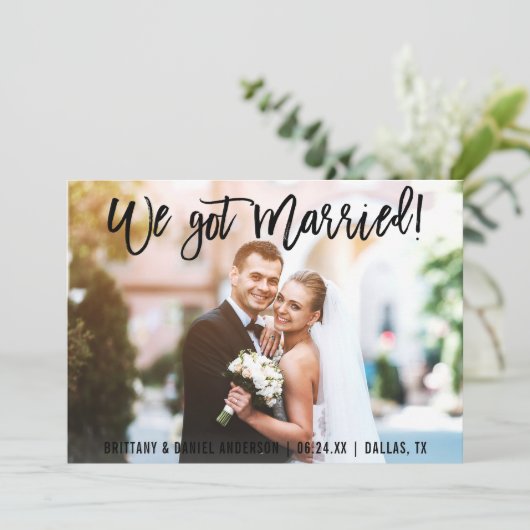 Het Manuscript van de borstel wij trouwde met paar Aankondiging (Staand voorkant)