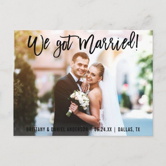 Het Manuscript van de borstel wij trouwde met paar Briefkaart (Voorkant)