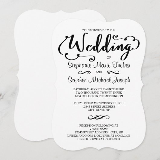 Het Manuscript van de bruiloft - de Uitnodiging va (Voorkant / Achterkant)