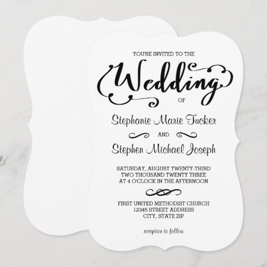 Het Manuscript van de bruiloft - de Uitnodiging va (Voorkant / Achterkant)