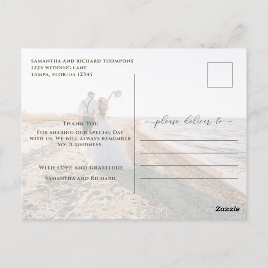 Het Manuscript van de calligrafie Eenvoudig Elegan Briefkaart (Achterkant)