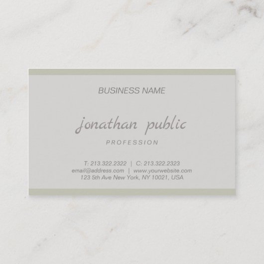 Het Manuscript van de calligrafie Eenvoudige Sjabl Visitekaartje (Achterkant)