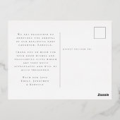 Het Manuscript van de Folie van de foto Dank u de  Folie Uitnodiging Briefkaart (Achterkant)