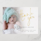 Het Manuscript van de Folie van de foto Dank u de  Folie Uitnodiging Briefkaart (Voorkant)