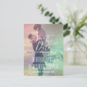 Het manuscript van de foto sparen de datum kleurri uitnodiging briefkaart (Staand voorkant)