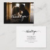 Het Manuscript van de Foto van het huwelijk Modern Notitiekaartje (Voorkant / Achterkant)