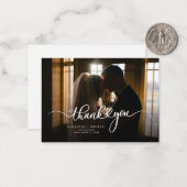 Het Manuscript van de Foto van het huwelijk Modern Notitiekaartje (Voorkant / Achterkant in situ)