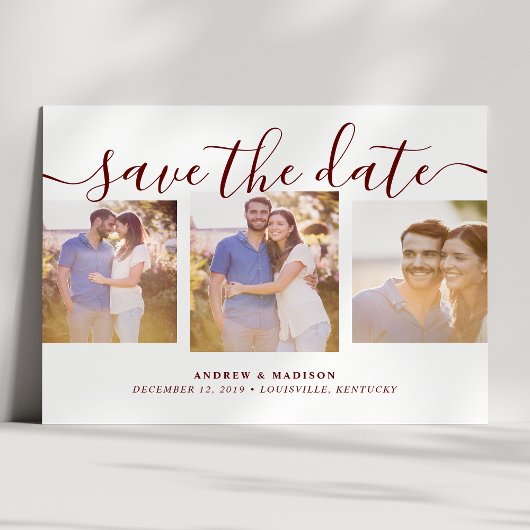 Het Manuscript van de handtekening drie de Maroon  Aankondigingskaart