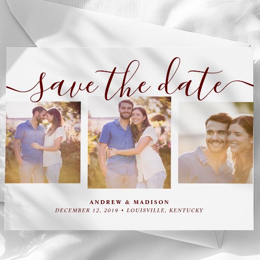 Het Manuscript van de handtekening drie de Maroon  Aankondigingskaart