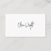 Het Manuscript van de handtekening, Modern Witte B Visitekaartje (Voorkant)