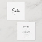 Het Manuscript van de handtekening, Modern Witte P Vierkante Visitekaartje (Voorkant / Achterkant)