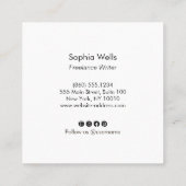 Het Manuscript van de handtekening, Modern Witte P Vierkante Visitekaartje (Achterkant)