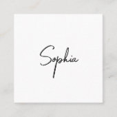 Het Manuscript van de handtekening, Modern Witte P Vierkante Visitekaartje (Voorkant)