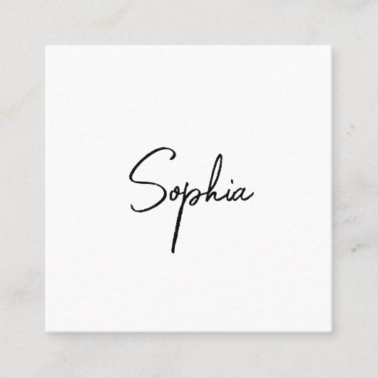Het Manuscript van de handtekening, Modern Witte P Vierkante Visitekaartje (Voorkant)