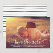 Het Manuscript van de kalligrafie sparen de Aankon Save The Date (Voorkant / Achterkant)