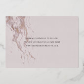 Het Manuscript van de Kalligrafie sparen de Datum  Folie Uitnodiging (Achterkant)