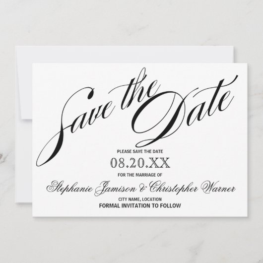Het Manuscript van de legance van de kalligrafie s Save The Date (Voorkant)