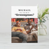 Het manuscript van de retroseur zal u mijn Groomsm Aankondiging (Staand voorkant)