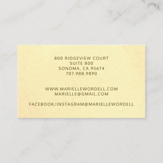 Het manuscript van de Waterverf van het Goud van h Visitekaartje (Achterkant)