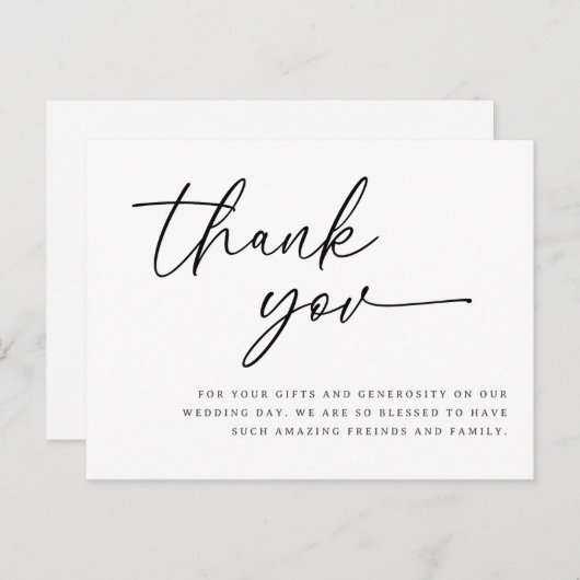 Het manuscript van de weddenschap bedankt u kaart (Voorkant / Achterkant)
