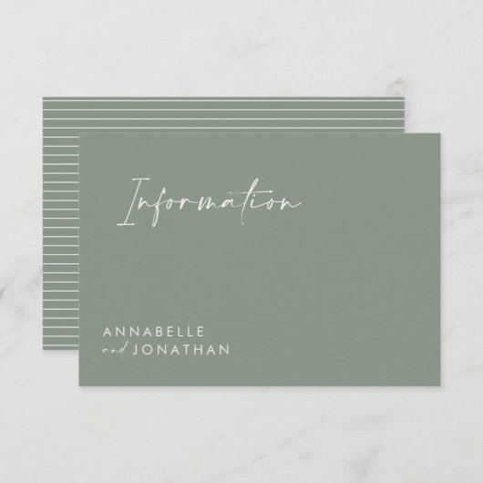 Het manuscript van de weddenschap moderne groene i kaart (Voorkant / Achterkant)