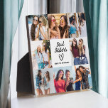 Het manuscript van de Zussers van de sol Gift voor Fotoplaat<br><div class="desc">Het Soul Sisters Script Gift for Friends Photo Collage Plaque is een prachtige manier om je geliefde vriendschap te vieren. Met een stijlvol scriptontwerp met de woorden "Soul Sisters", kunt u met deze plaquette uw favoriete foto's samen uploaden en een persoonlijke en oprechte herinnering creëren. Ideaal voor verjaardagen, feestdagen of...</div>