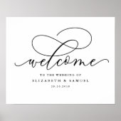 Het manuscript van Elegan welkom aan het trouwbord Poster (Voorkant)