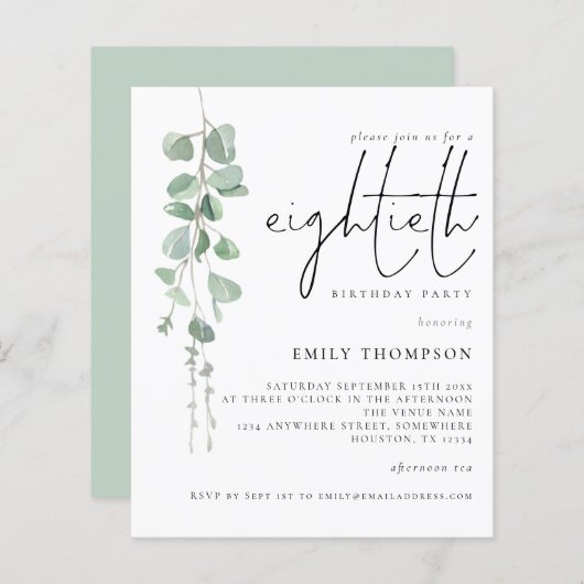 Het Manuscript van Eucalyptus van de begroting 80t (Voorkant / Achterkant)