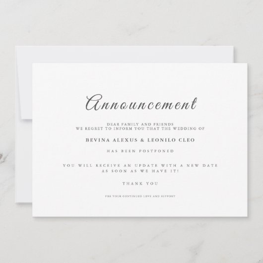 Het Manuscript van GV van het huwelijk annuleert d Kaart (Voorkant)