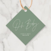 Het manuscript van het baby shower moderne groenda bedankjes labels (Voorkant)