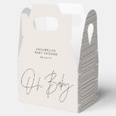 Het manuscript van het baby shower moderne zwarte bedankdoosjes (Geopend)