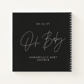 Het manuscript van het baby shower moderne zwarte  notitieboek (Achterkant)