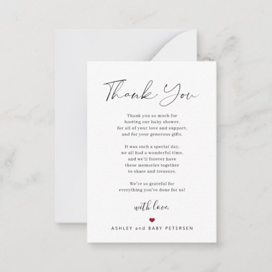 Het manuscript van het baby shower van de begrotin notitiekaartje (Voorkant)